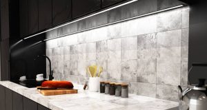 Modern kitchen with LED downlights (angle 1)