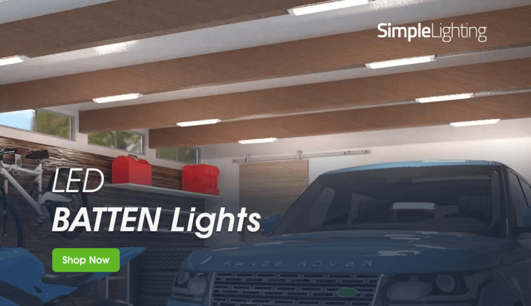 Simple Lighting LED Batten Lights Shop Now Banner