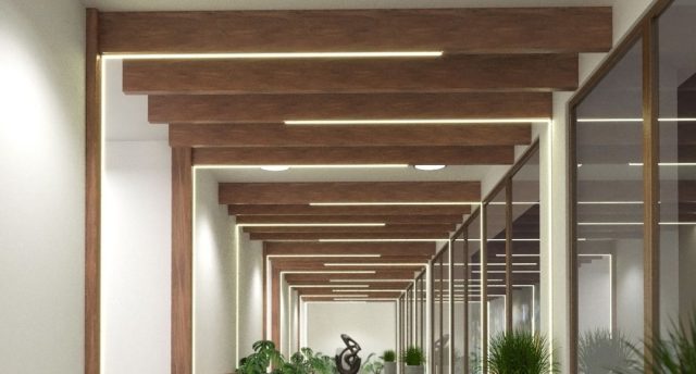 A Safe and Simple Guide to Wiring LED Strip & Power Supplies A hallway with wooden beams with LED strips installed along them.