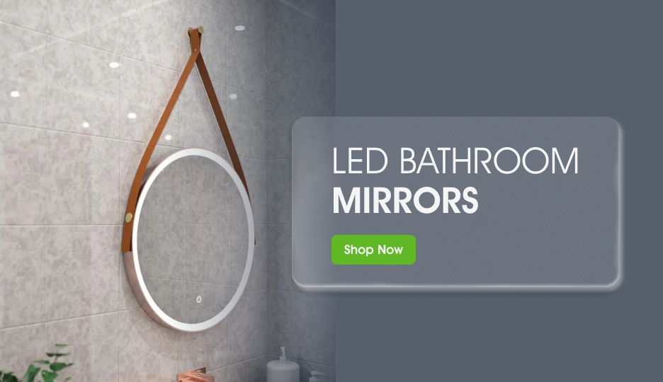 Simple Lighting LED Bathroom Mirrors Shop Now Banner