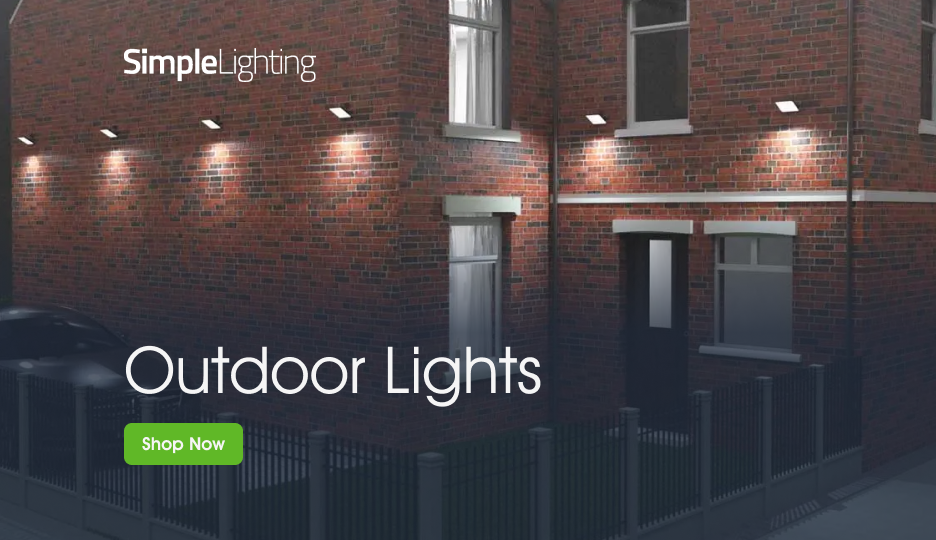 Simple Lighting Outdoor Lights Shop Now Banner