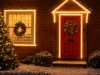 Creating Festive Window Displays with LED Neon Flex & Strip Lights A home filled with outdoor lighting decorations and a Christmas tree in front.