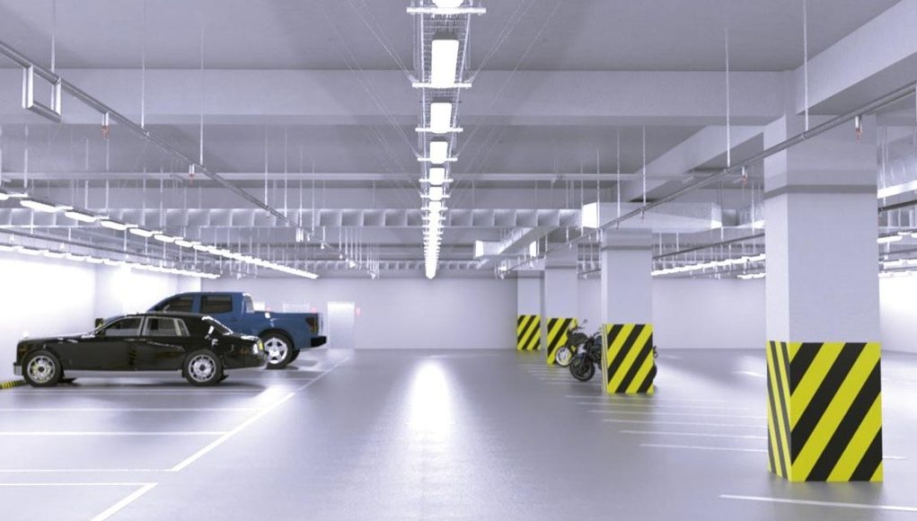 Parking with LED lights