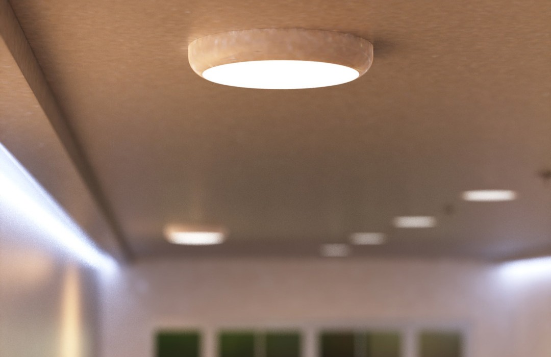 LED bulkheads in hallway ceiling