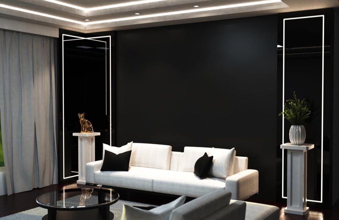 Living room with LEDs