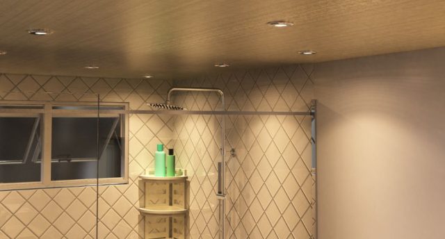 Bathroom Lighting Ideas: Create a Relaxing Spa at Home A modern bathroom lit by warm downlights.