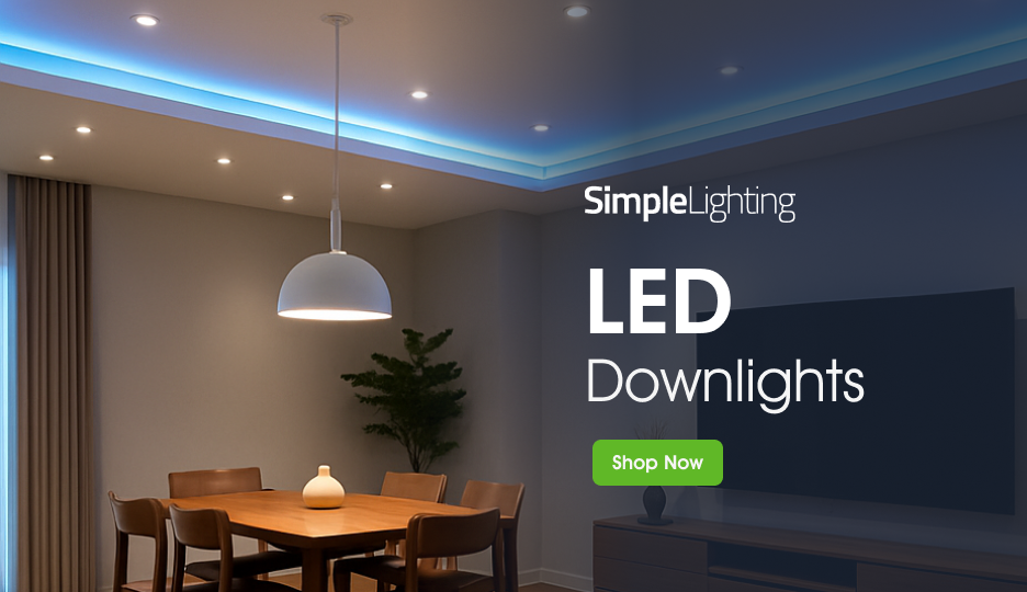 Simple Lighting LED Downlights Shop Now Banner