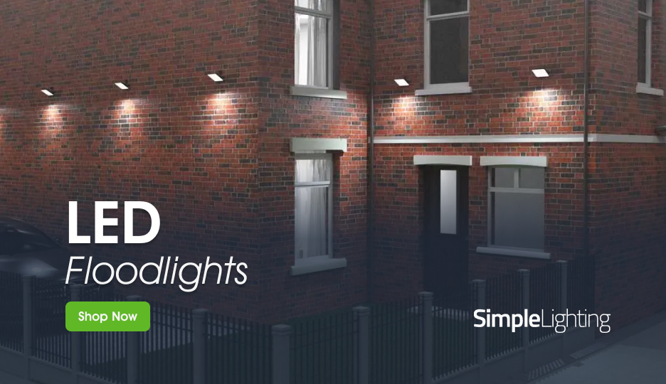 Simple Lighting LED Floodlights Shop Now Banner