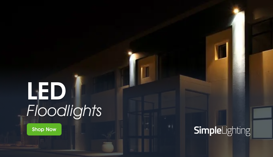 Simple Lighting LED Floodlights Shop Now Banner