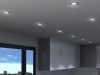 A kitchen ceiling with multiple LED downlights installed.