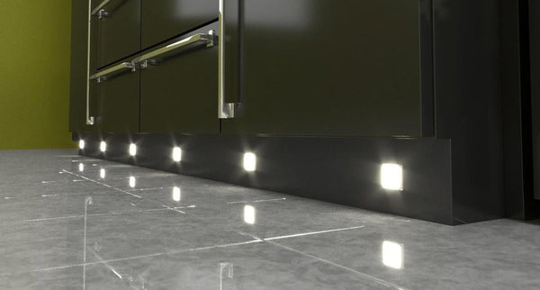 How far apart should plinth lights be?