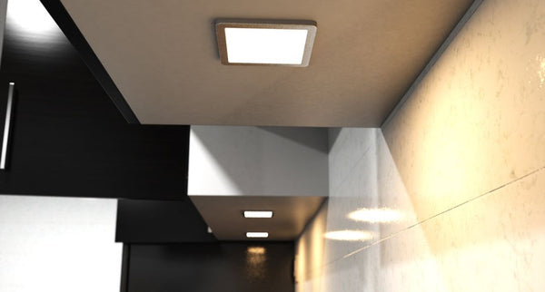 Square lights under the cabinet