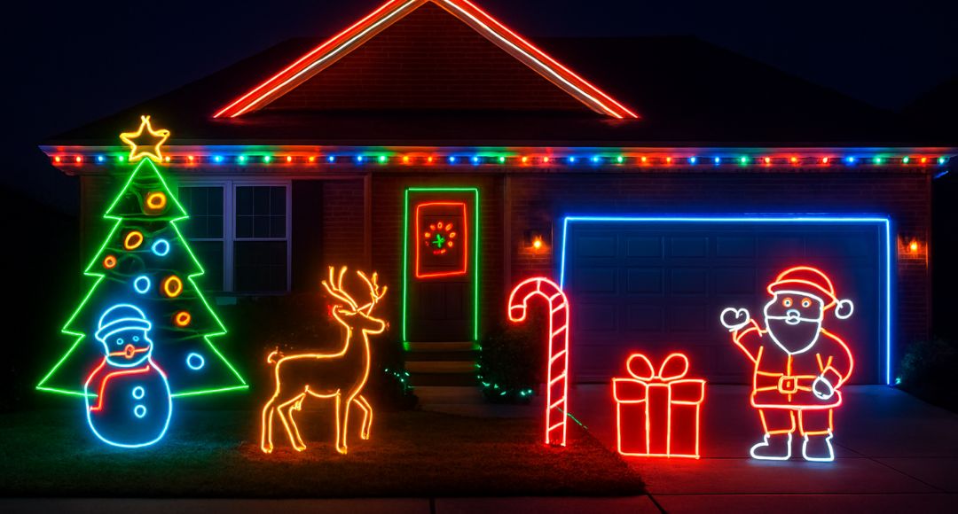 Using LED Neon Flex for Outdoor Christmas Displays