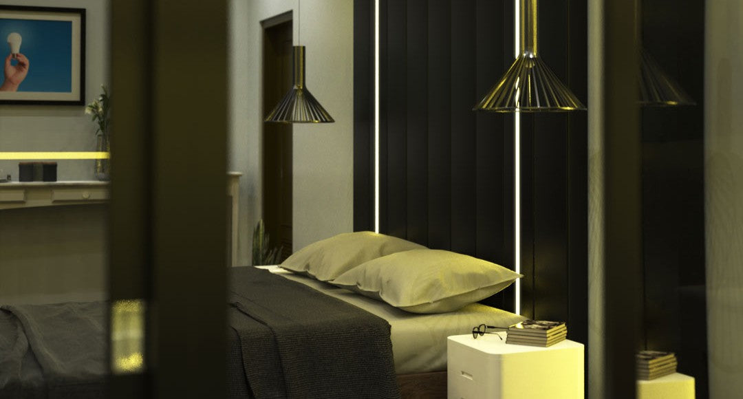 LED strips in bedroom