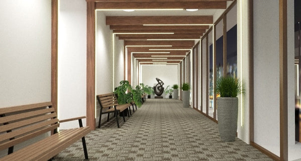 LED strips in hallway