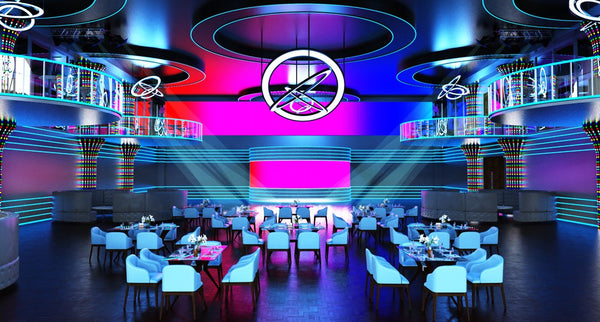 LED strips in restaurant