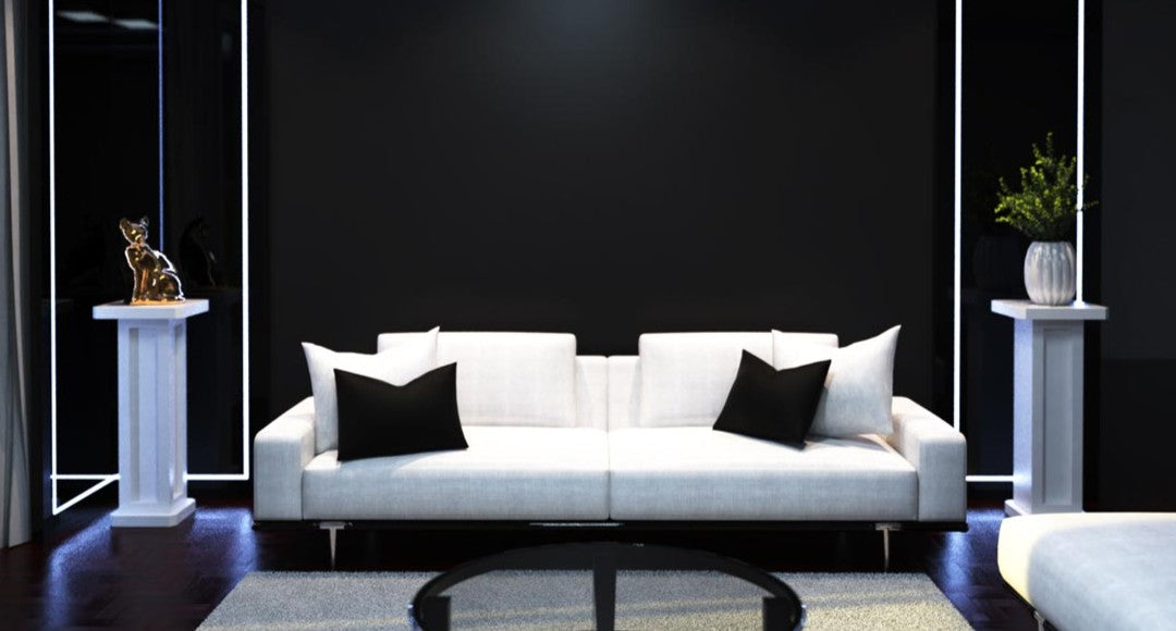 LED strips installed in living room