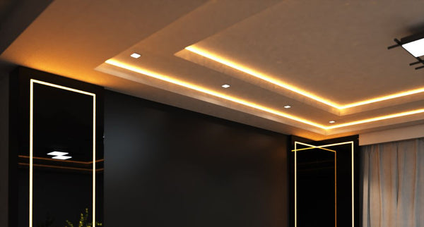 Ceiling cover with LED tape
