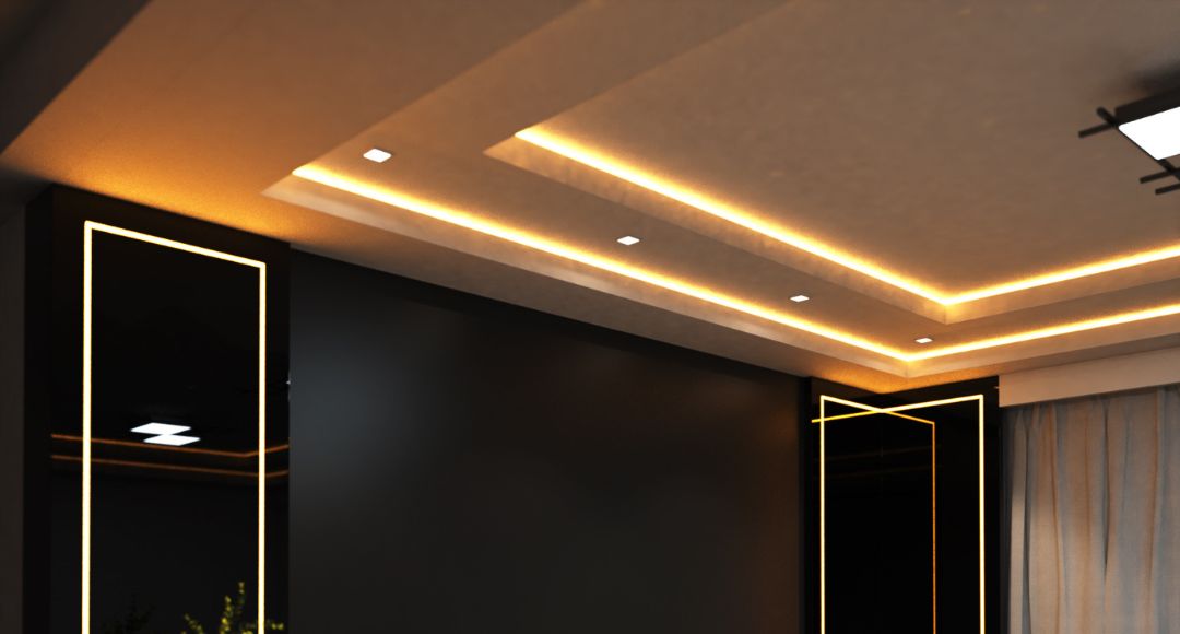 Ceiling cover with LED tape