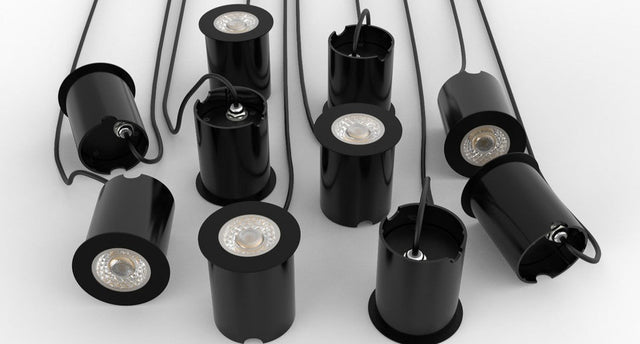 a bunch of 65mm Black LED Ground Lights