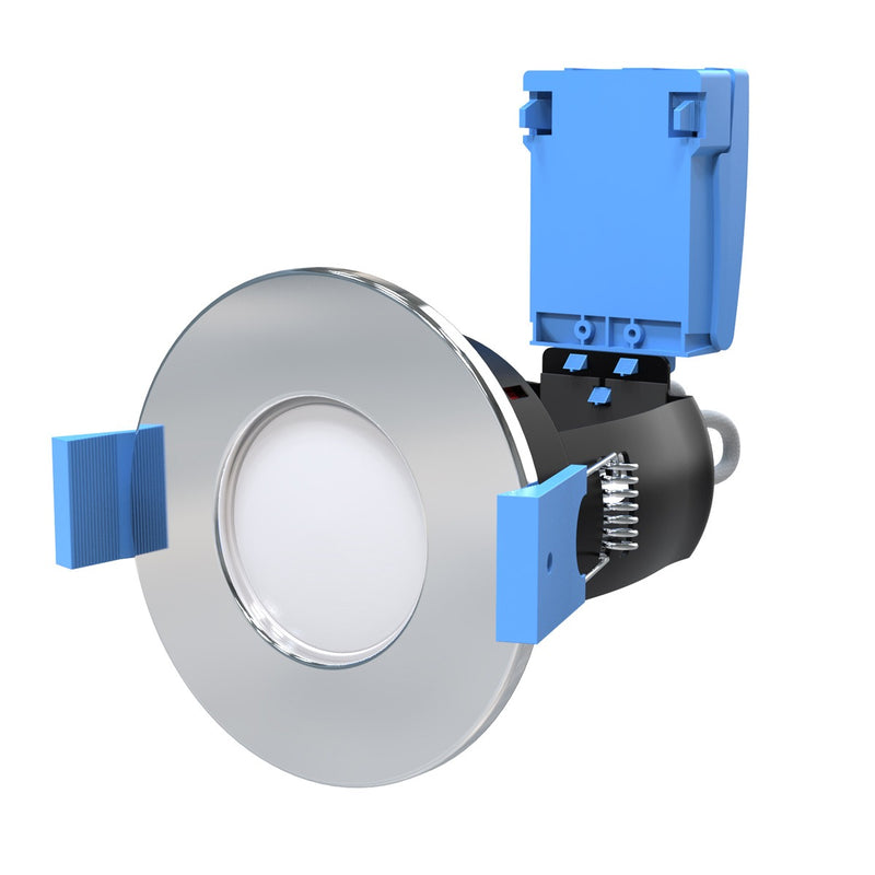 chrome fire-rated LED downlight