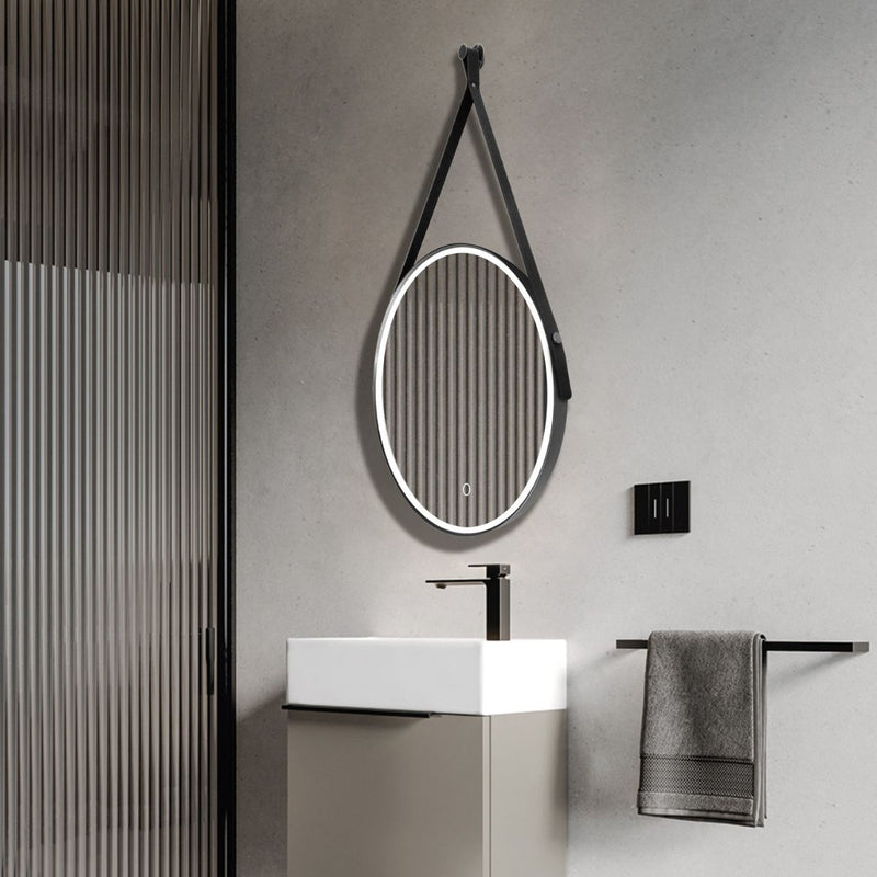 matte black LED bathroom mirror