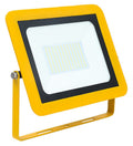 Full shot of a slimline LED floodlight with a yellow outer rim