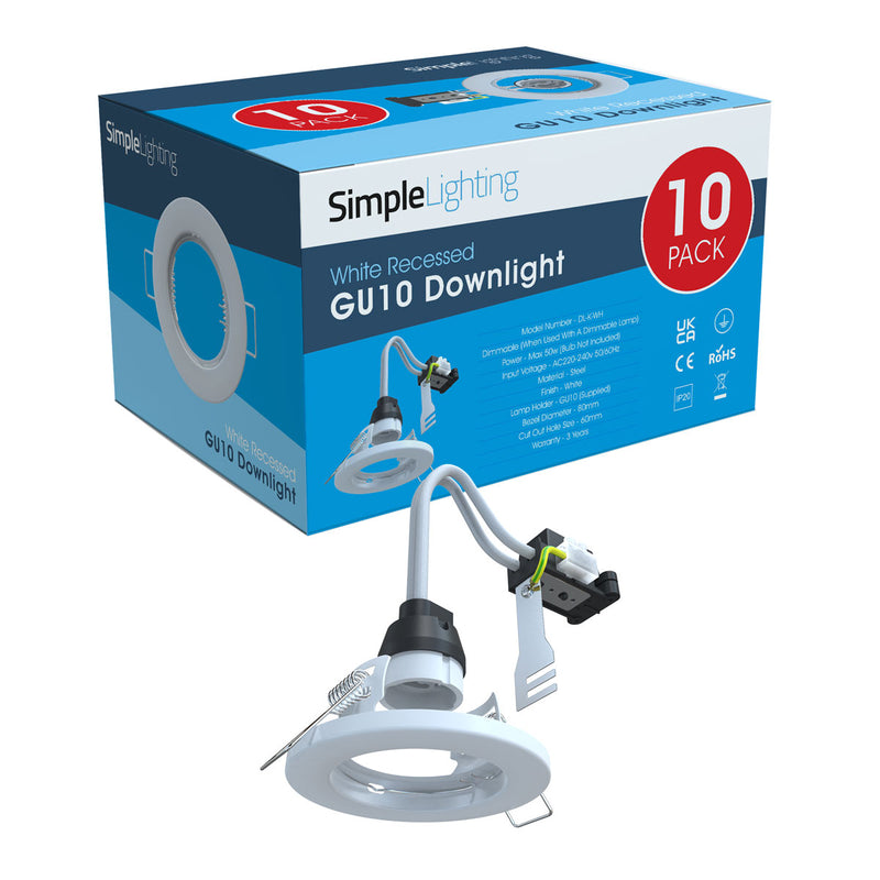 10 Pack White Downlights