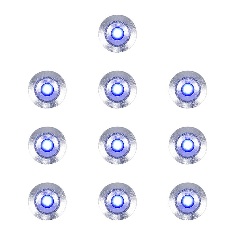10 round LED decking lights with blue light