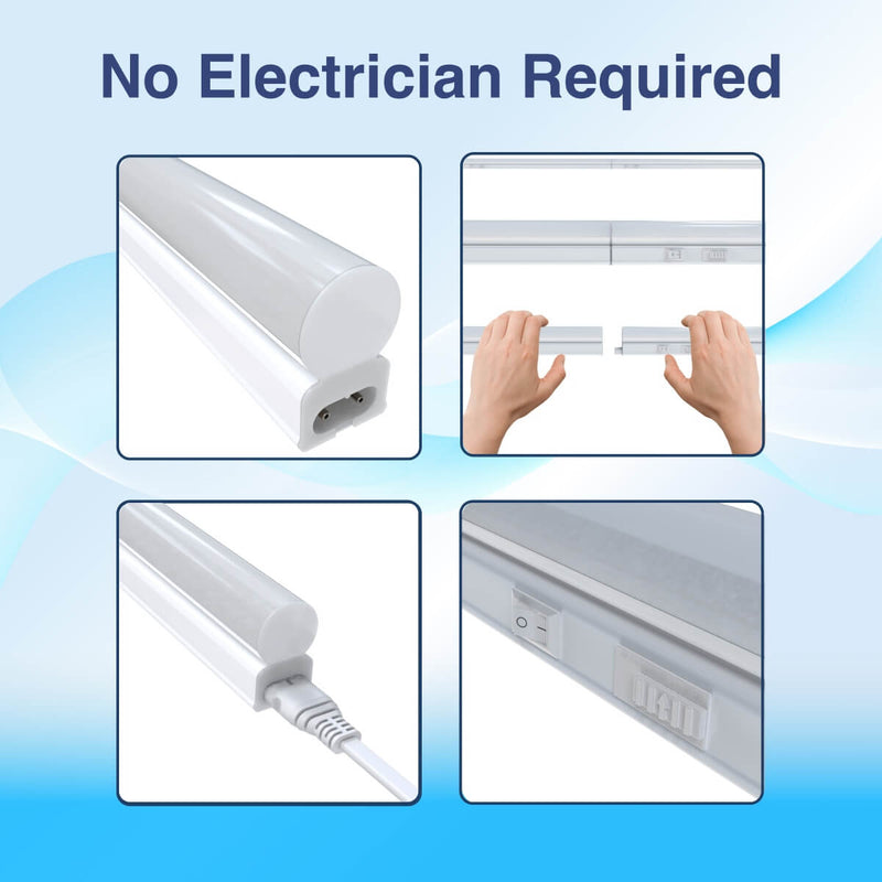 Connection and light control features of the T5 LED lights.