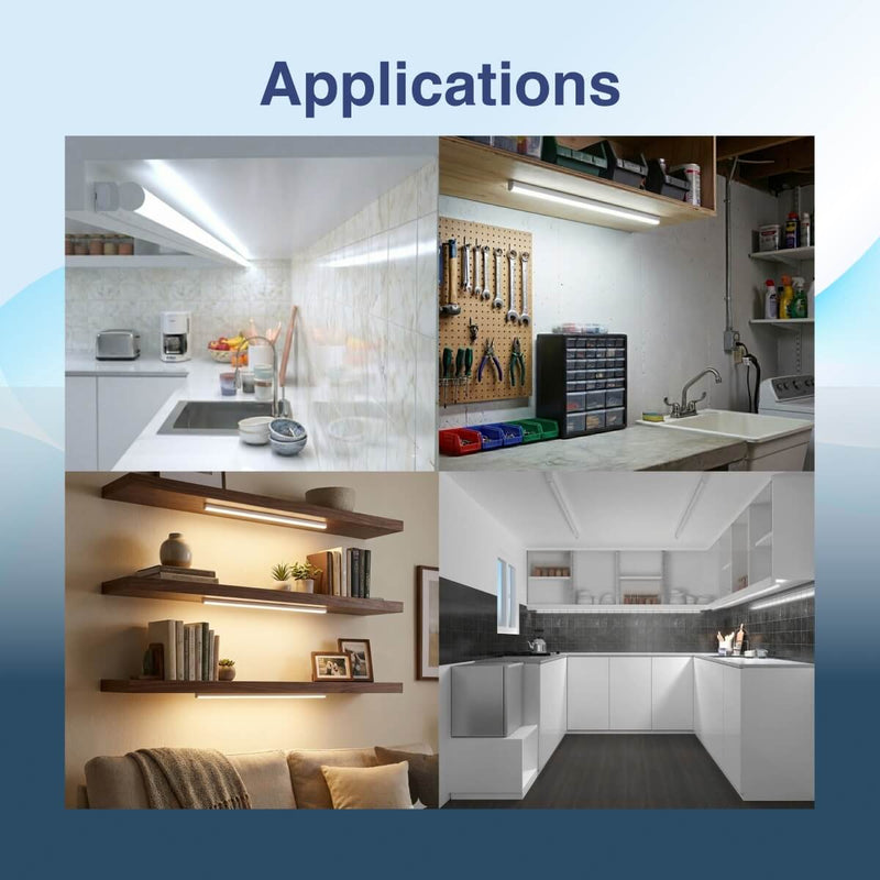 Four images showcasing the different applications in the home.