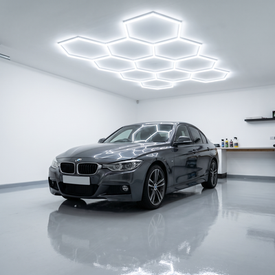 11 x Hexagon LED Light Kit - Cool White, Black Finish With Milky Covers (5 Year Warranty)