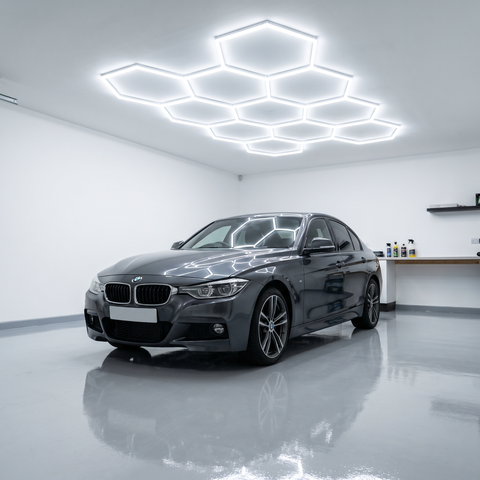 11 x Hexagon LED Light Kit - Cool White, Black Finish With Milky Covers (5 Year Warranty)