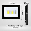 30W Eco Flood LED Outdoor Light – 6500K Cool White - Slim Compact Design