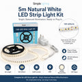 Simple Lighting - 120-5M-4K - Infographics - 5M Natural White LED Strip Light Kit