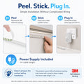 Simple Lighting - 120-5M-4K - Infographics -Peel. Stick. Plug In.