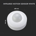 white surface mounted PIR sensor with dimensions