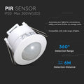 white recessed PIR sensor with detection range