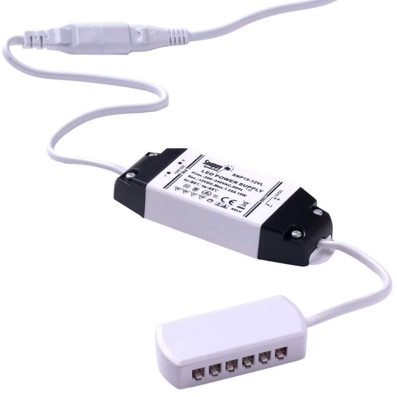 Pack of 5 - High Brightness, Recessed LED Under Cabinet Lights & 15w Driver