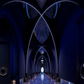 hallway with RGB top bending neon flex LED