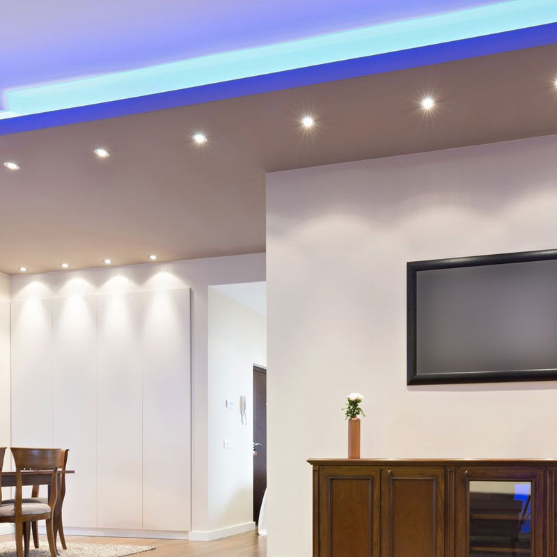 Full shot of a ceiling with LED downlight