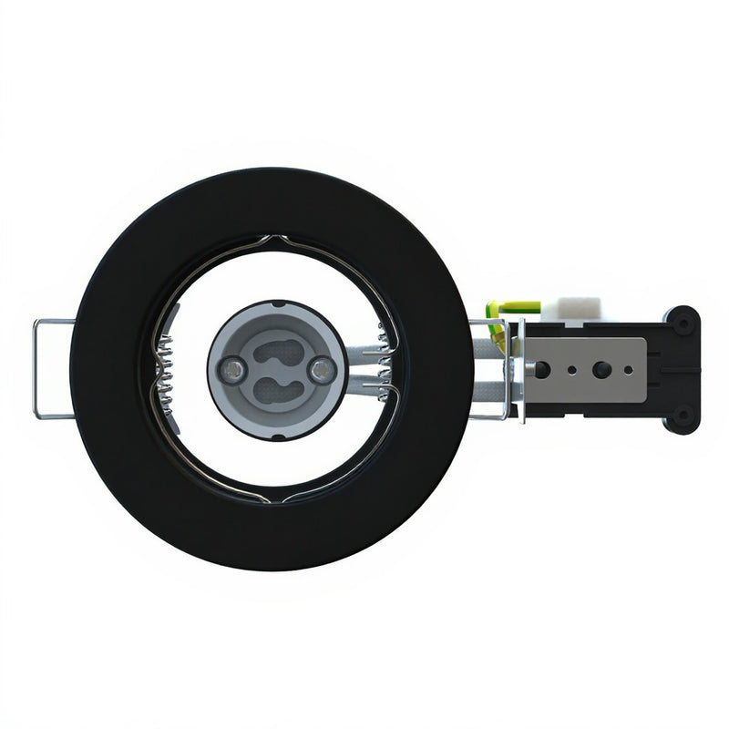 Fixed IP20 GU10 Downlight in Matt Black - 80mm (angle 4)