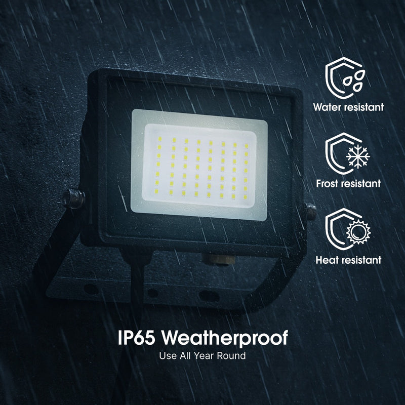 50W Eco Flood LED Outdoor Light – 6500K Cool White - IP65 Waterproof