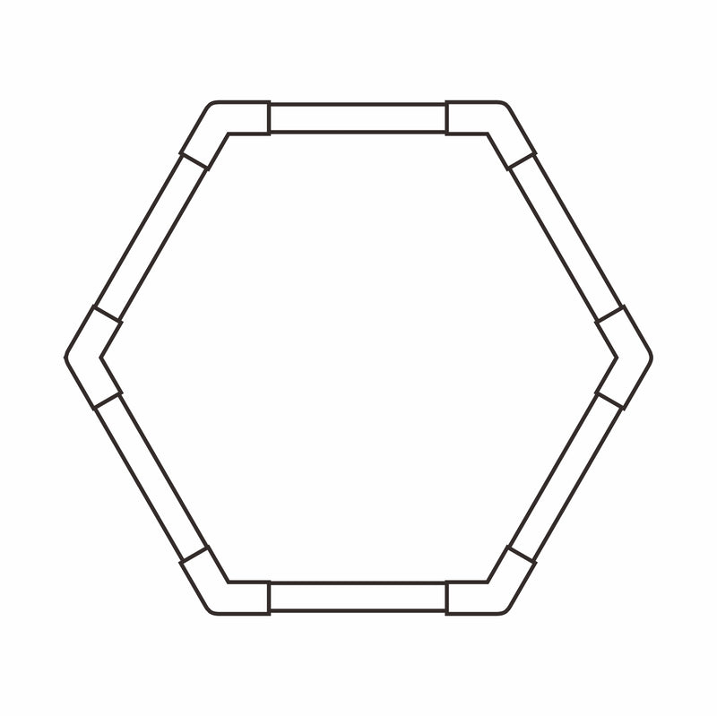 1 x Hexagon LED Light Kit - Cool White, Black Finish With Milky Covers (5 Year Warranty)