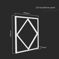 60W LED Diamond Borderline Panel - Dimensions (in black background)