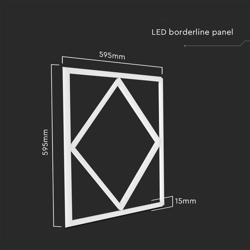 60W LED Diamond Borderline Panel - Dimensions (in black background)