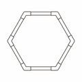 1 x Hexagon LED Light Kit - Cool White, White Finish (2D Illustration)