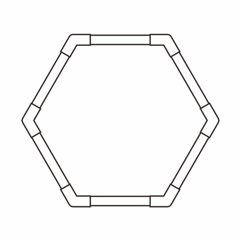 1 x Hexagon LED Light Kit - Cool White, White Finish (2D Illustration)