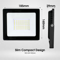 50W Eco Flood LED Outdoor Light – 6500K Cool White - Slim Compact Design