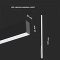 black linear hanging light with dimensions